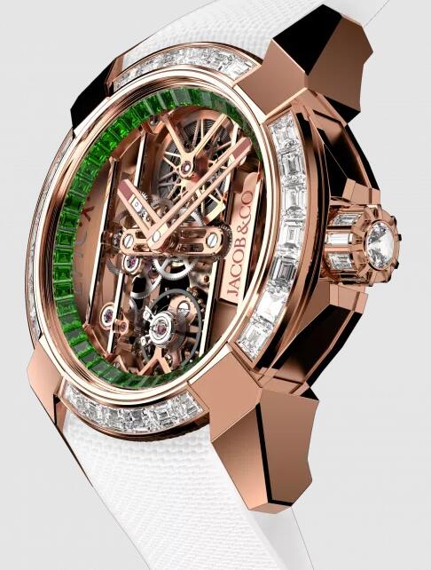 Jacob & Co Replica watch EPIC X ROSE GOLD BAGUETTE (TSAVORITE INNER RING) EX100.43.BD.BB.ABRUA